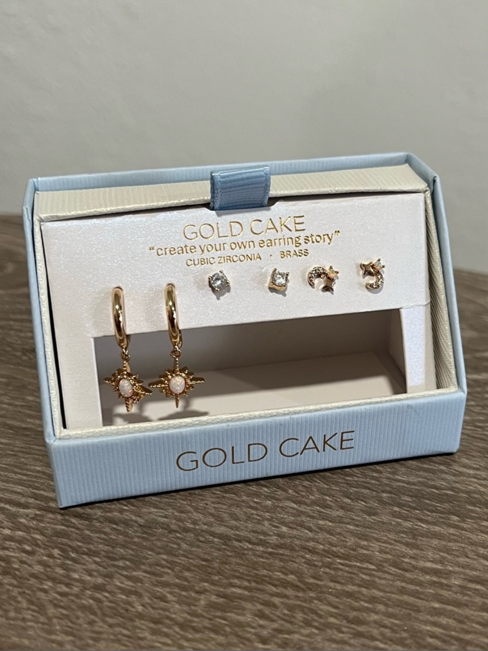 Gold Cake Gold-Tone Star Drop & Stud Earring Set of 3
